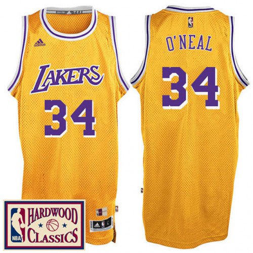 Mens shaq Shaquille O'Neal Lakers Throwback jersey yellow