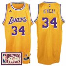 Mens shaq Shaquille O'Neal Lakers Throwback jersey yellow