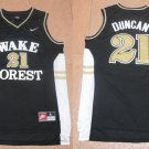Mens Tim Duncan Wake Forest college jersey black
