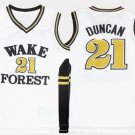 Mens Tim Duncan Wake Forest college jersey white
