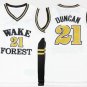 Mens Tim Duncan Wake Forest college jersey white