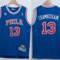 Mens Wilt Chamberlain phila 76ers Sixers throwback jersey blue