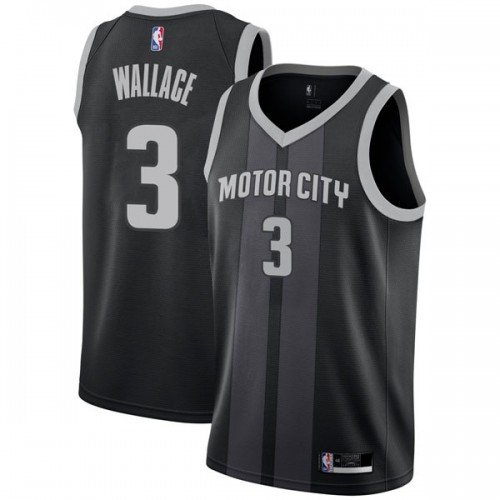 Men's Ben Wallace Detrot Pistons city jersey black