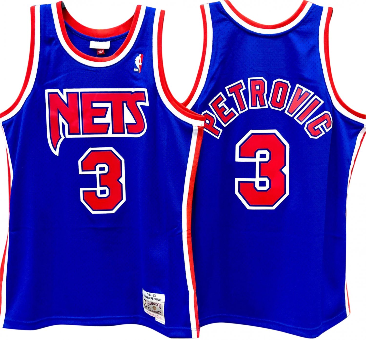 Men's drazen petrovic New Jersey Nets jersey blue