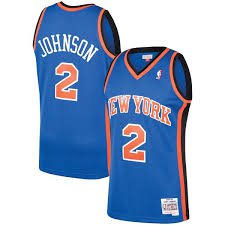 Men's Larry Johnson Knicks throwback jersey blue