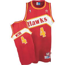 Men's Spud Webb Atlanta Hawks throwback jersey red