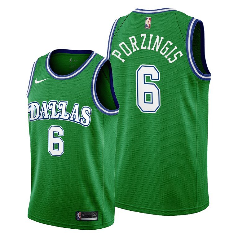 Men's Dallas Mavericks #6 Kristaps Porzingis Jersey green