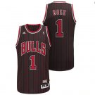 Men / Youth Derrick Rose Chicago Bulls throwback jersey black pinstripe