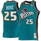 Men's Detroit Pistons #25 Derrick Rose throwback  Jersey green