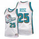 Men's Detroit Pistons #25 Derrick Rose throwback  Jersey white
