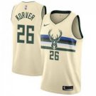 Men's Milwaukee Bucks #26 Kyle Korver City  Jersey Cream