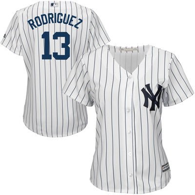 Women's Alex Rodriguez yankees jersey White pinstripe