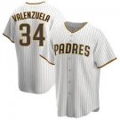 Men's fernando valenzuela padres  cool base jersey  white pinstripe