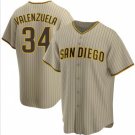 Men's fernando valenzuela padres  stitched jersey tan brown