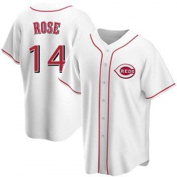 Men's CIN #14 Pete Rose white home cool base Jersey