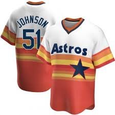 Men's / Youth Randy Johnson HOU cooperstown  jersey rainbow