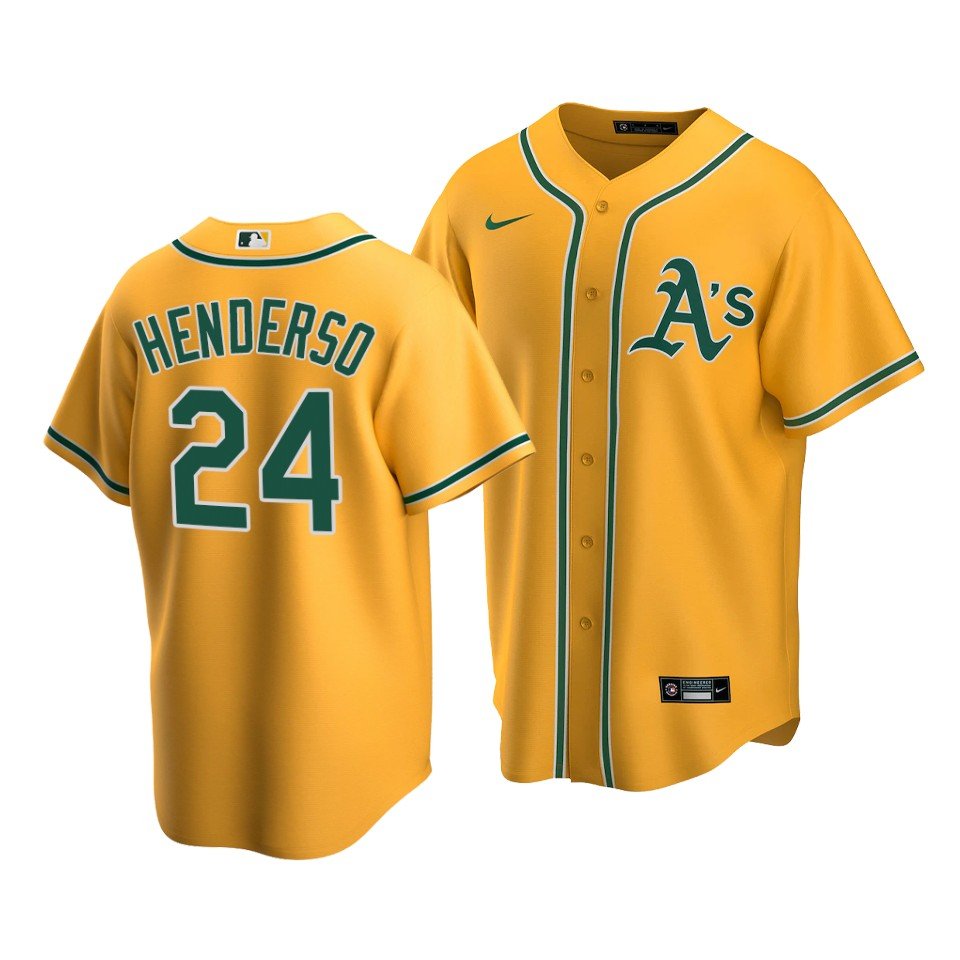 Men's / Youth  Rickey Henderson OAK jersey gold
