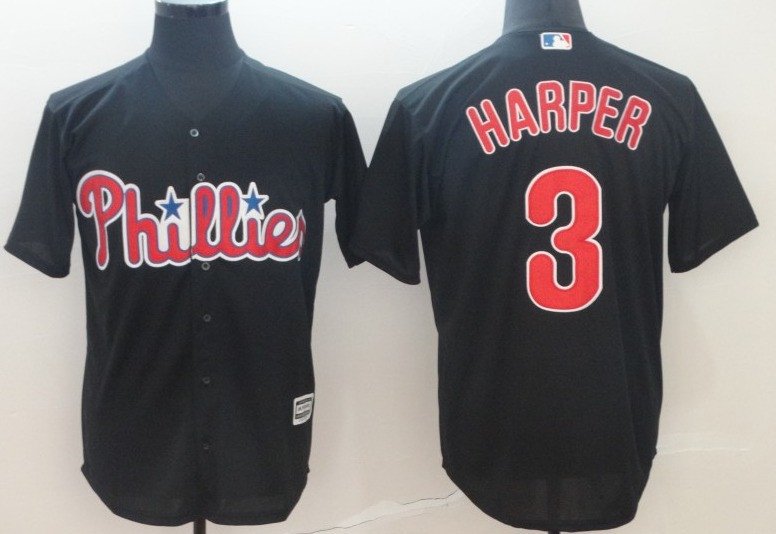 Men's Bryce Harper PHI Blue Player Jersey Stitched