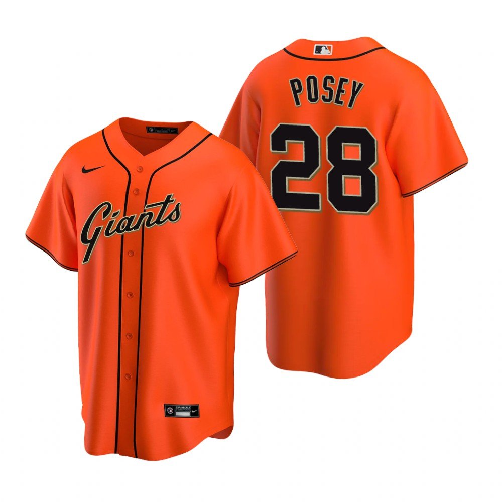 Men's / Youth SFG Buster Posey Orange Alternate Jersey