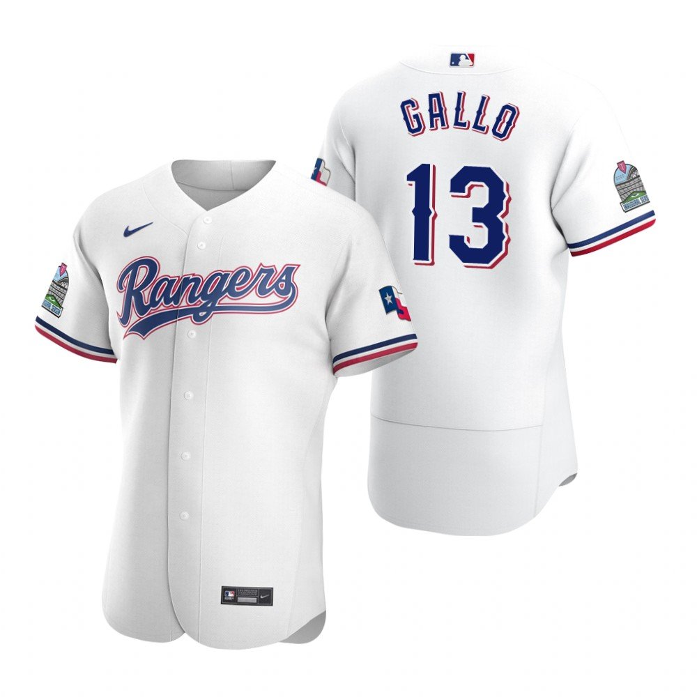 Men's Texas Rangers Joey Gallo White Authentic 2020 Home Jersey