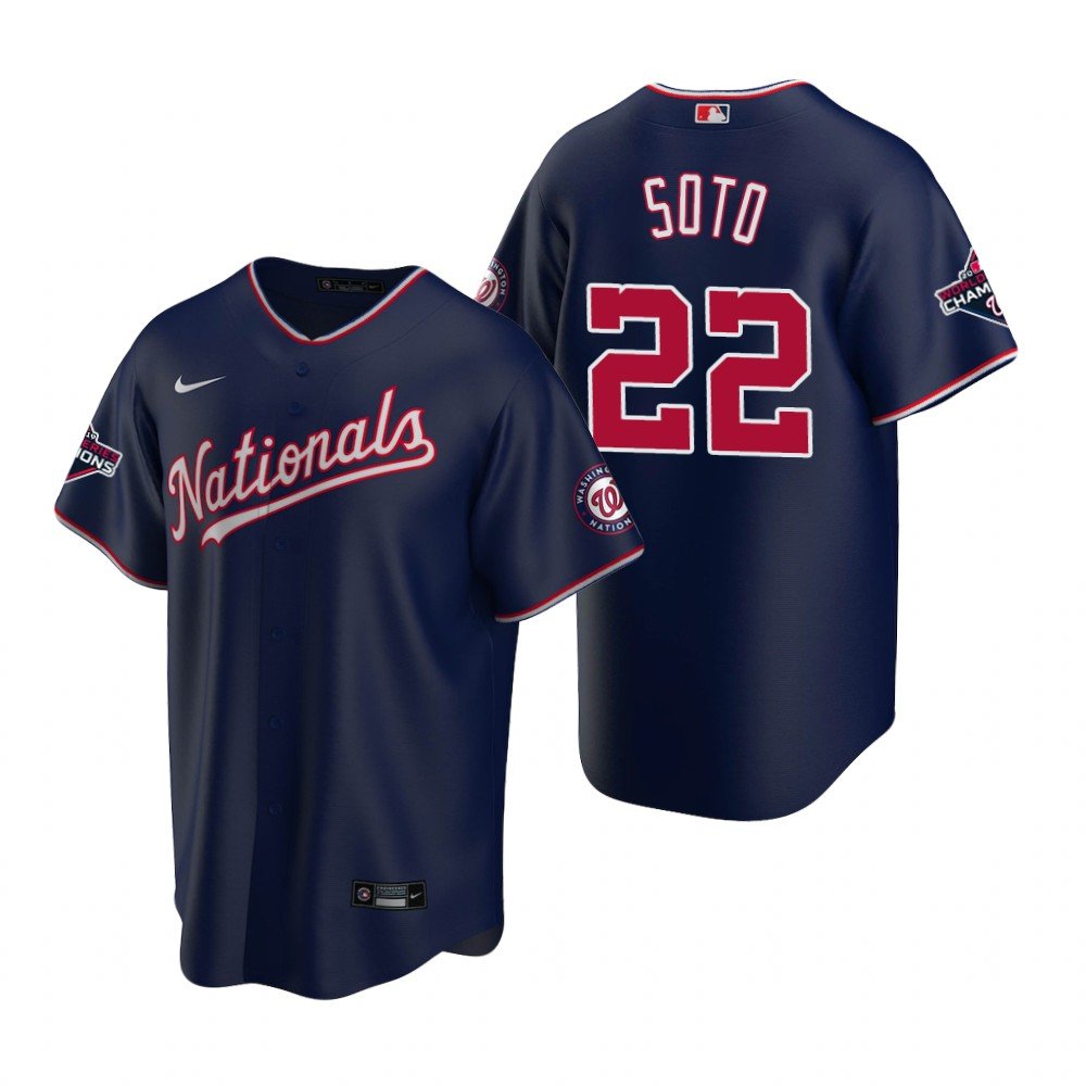 Youth Nationals Juan Soto world series ws champions Jersey Blue