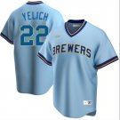 Men's / Youth MIL Christian Yelich Cooperstown  Jersey blue pullover