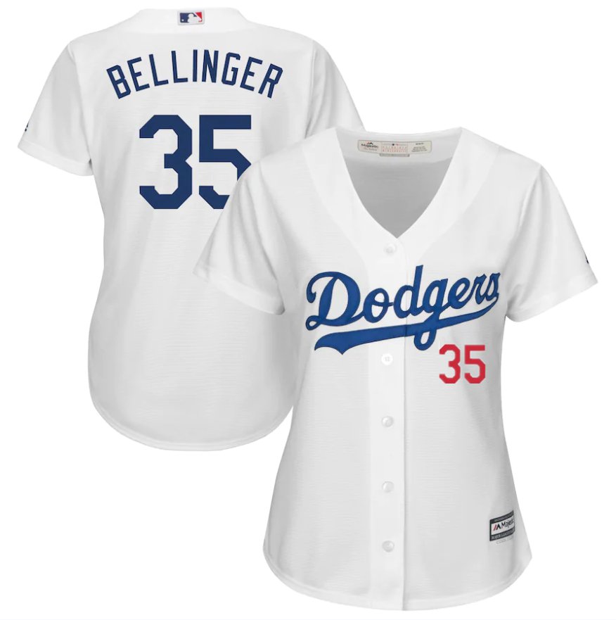 Womens Los Angeles Dodgers 35 Cody Bellinger Home Jersey White 9728