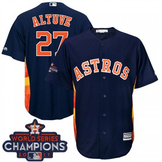 Youth Houston Astros 27 Jose Altuve champions jersey blue