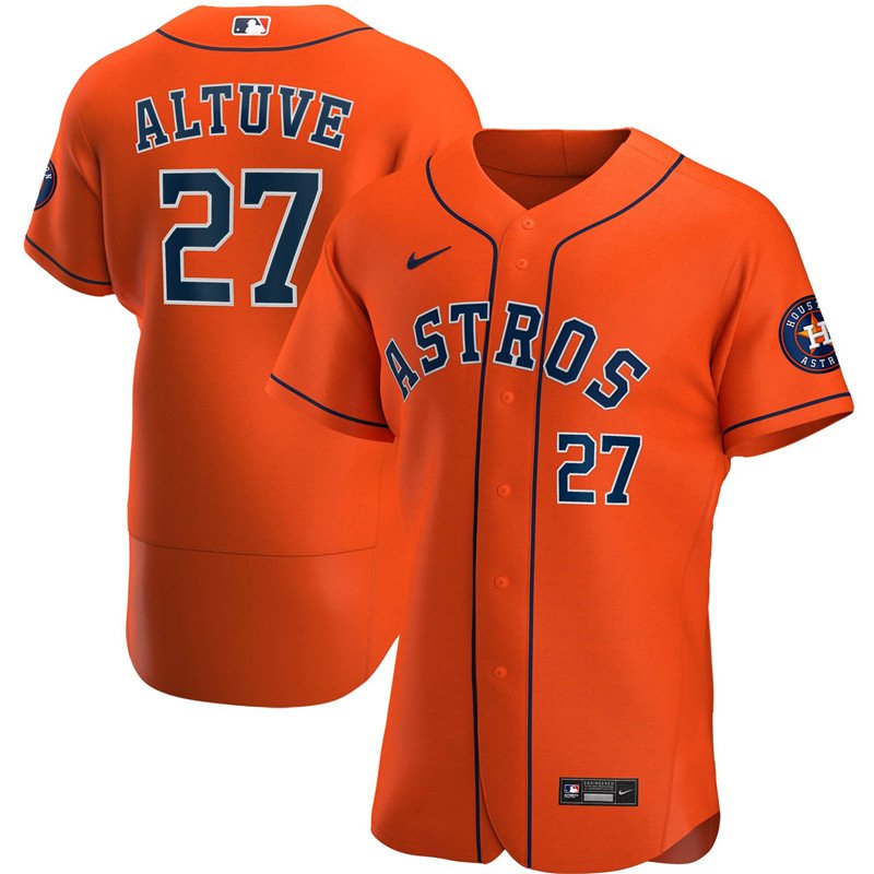 Men's Houston Astros #27 Jose Altuve Alternate authentic Jersey orange