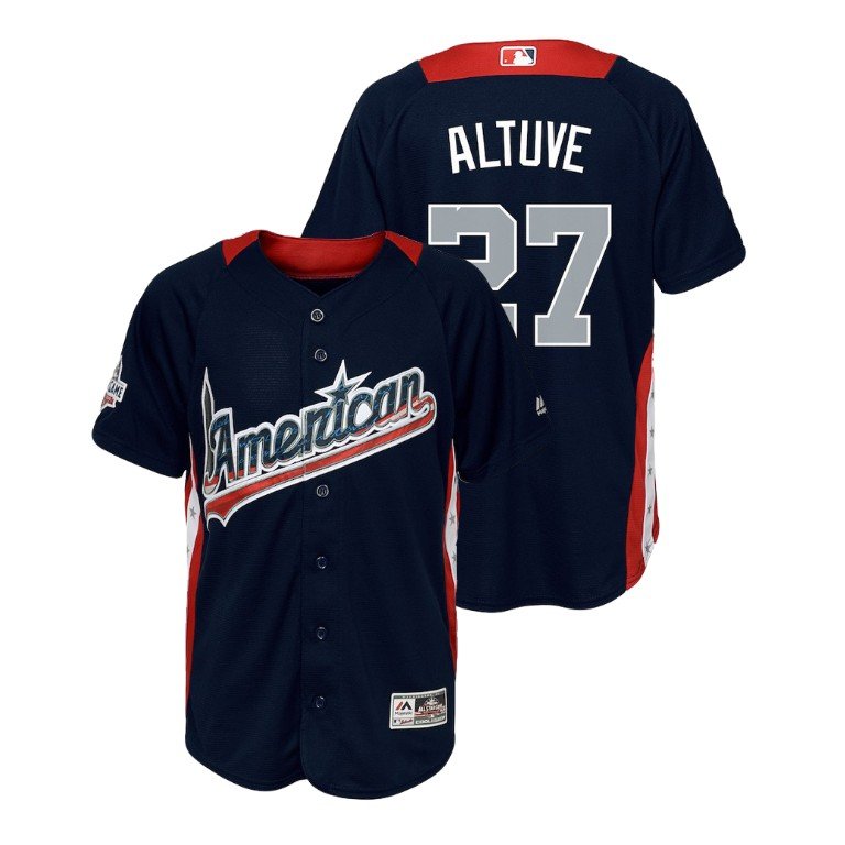 Men's Houston Astros #27 Jose Altuve all star jersey navy blue