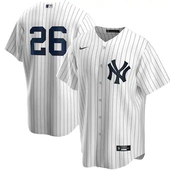 Men's NYY #26 DJ LeMahieu white  home Jersey blank no name