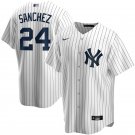 Youth York Yankees #24 Gary Sanchez White Home  Player Jersey pinstripe