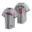 Men's ATL 5 Freddie Freeman road stitched Jersey Gray