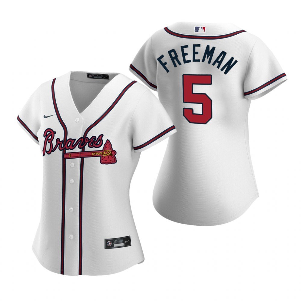 Women's Atlanta Braves Freddie Freeman White Cool Base Jersey