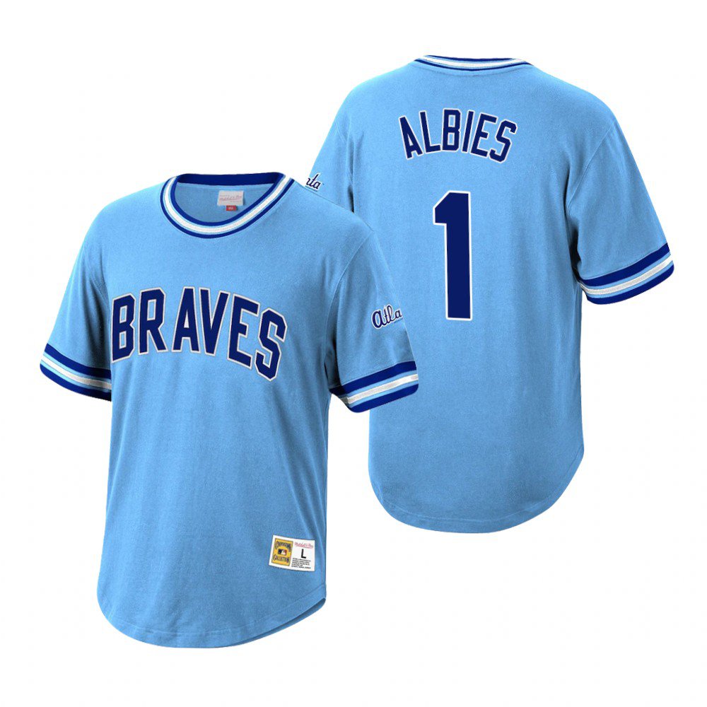 Atlanta Braves Jersey, Ozzie Albies 1 Cooperstown White Throwback Home  Jersey - Bluefink