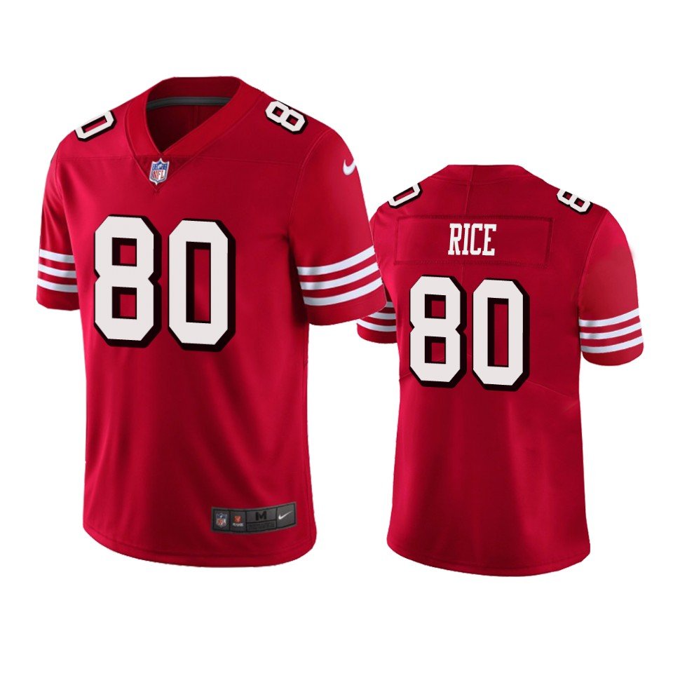 Youth 49ers #80 Jerry Rice color rush jersey red