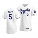 Men's KCR 5 George Brett White authentic Player Jersey