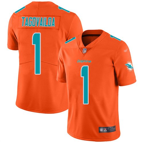 Youth tua tagovailoa Miami Dolphins color rush vapor jersey orange