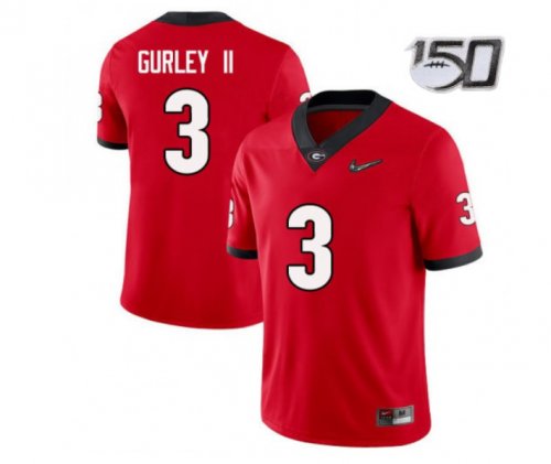 Men's Georgia Bulldogs 3 Todd Gurley college Jersey red