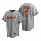 Men's BAL #8 Cal Ripken Jr cool Base gray road Jersey