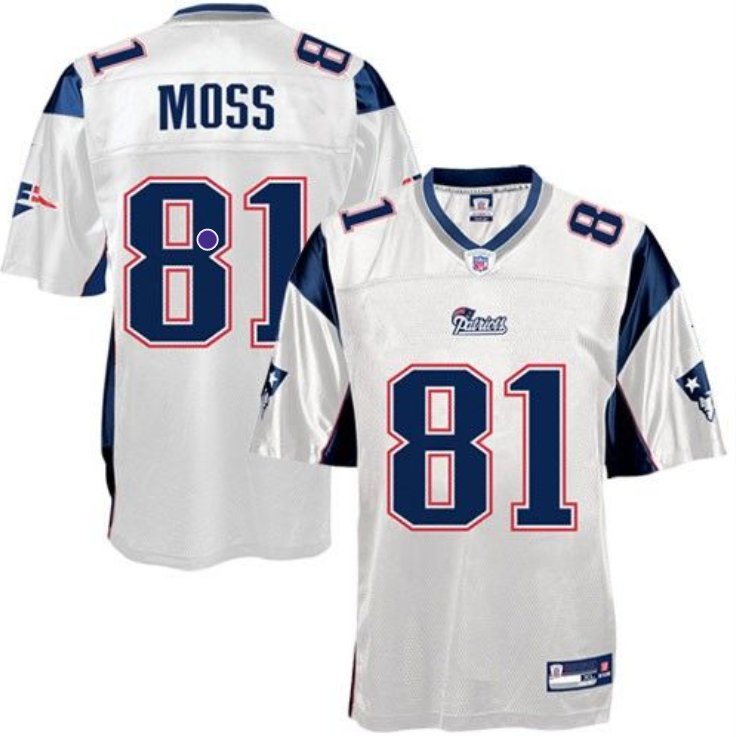 Men's Randy Moss patriots 81 jersey white