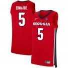 Men's Anthony Edwards Georgia Bulldogs 5 college jersesy red