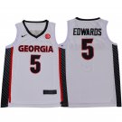 Men's Anthony Edwards Georgia Bulldogs 5 college jersesy  white