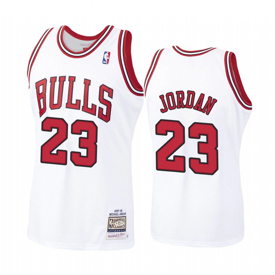 Men's Michael Jordan Bulls 23 throwback classic jersey white