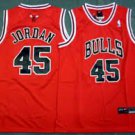 Men  Michael Jordan  Bulls 45  jersey red