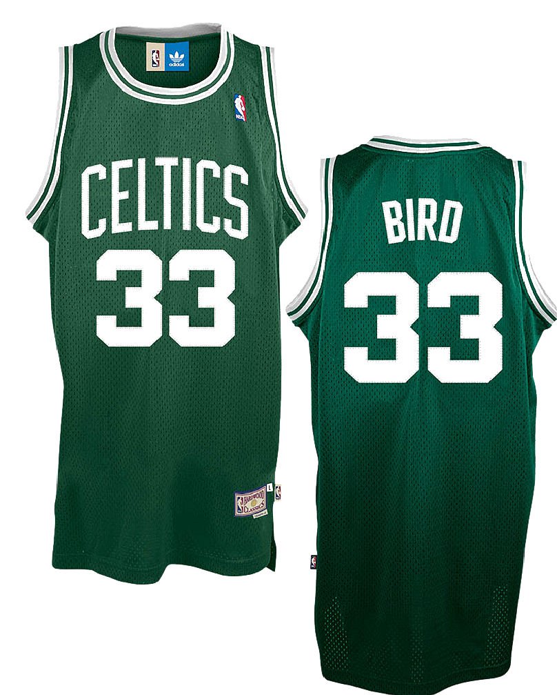 Men's   Larry Bird Boston Celtics throwback  hardwood classic Jersey green