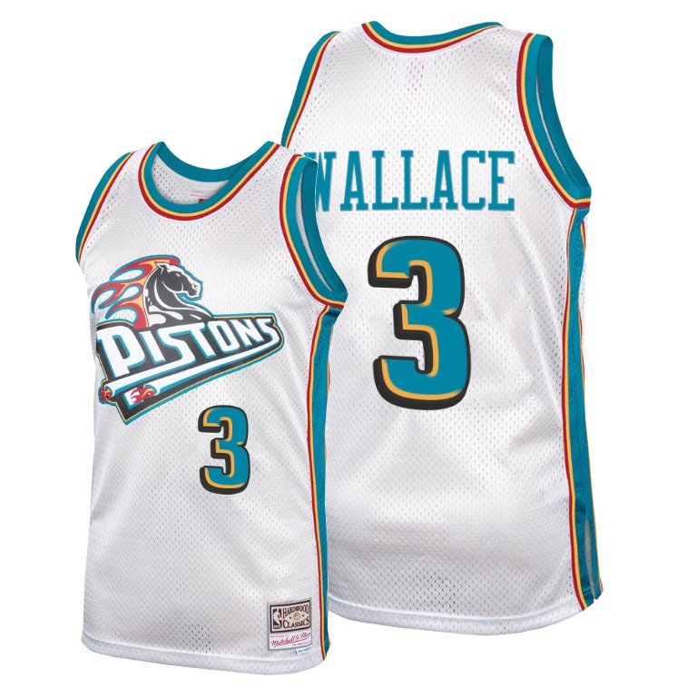 Men's Ben Wallace Detrot Pistons throwback jersey white