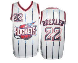 Mens Clyde Drexler Houston Rockets  throwback jersey white