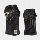 Mens Gary Payton Seattle Sonics supersonics black toile gold jersey