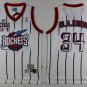 Mens Hakeem Olajuwon Houston Rockets throwback striped jersey white